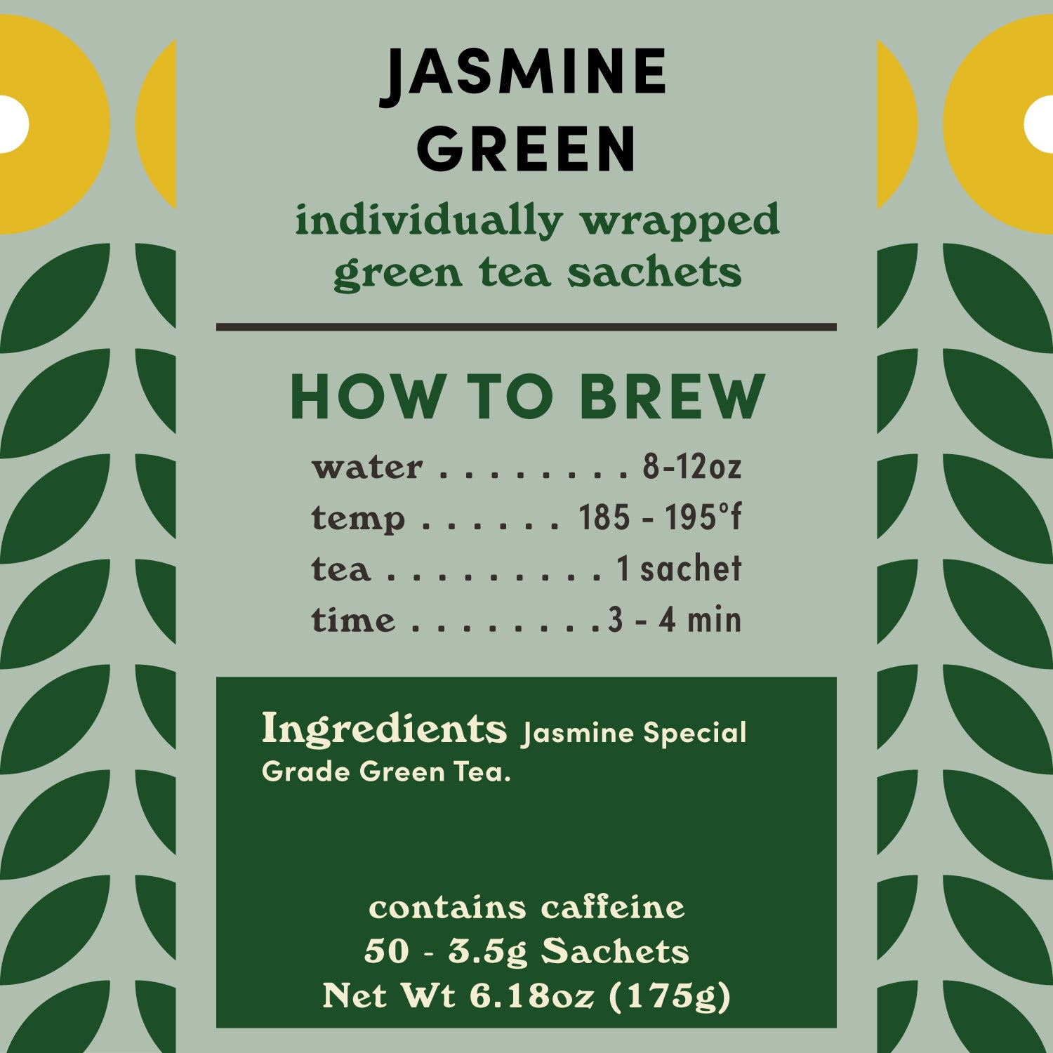 Jasmine Green 50ct Overwrap Sachet